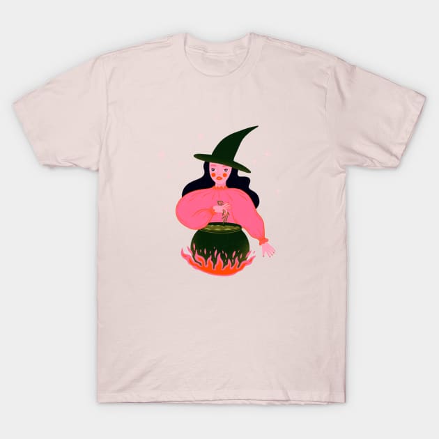 Witches brew. Cute Witch illustration T-Shirt by WeirdyTales